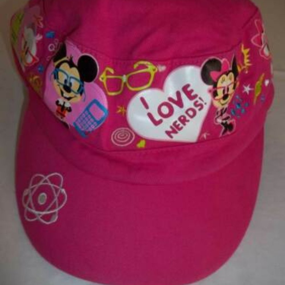 Walt Disney World Disneyland Resort I Love Nerds Newsboy Cabbie Hat-Pink Youth